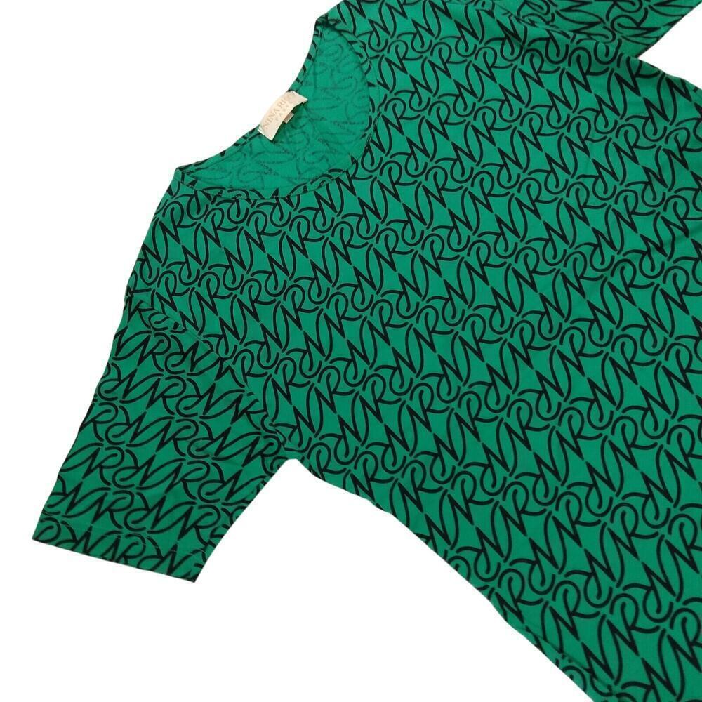 Nina Ricci Paris Vintage Women's T Shirt Top Size L New Green Logo Print - Picture 4 of 8